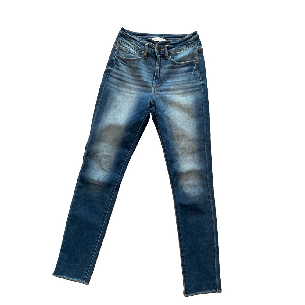 BKE Jeans Billie High Rise High Waisted Blue Denim Frayed Jeans